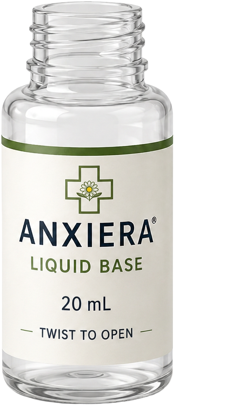 Saline liquid base vial, 20 mL, opened