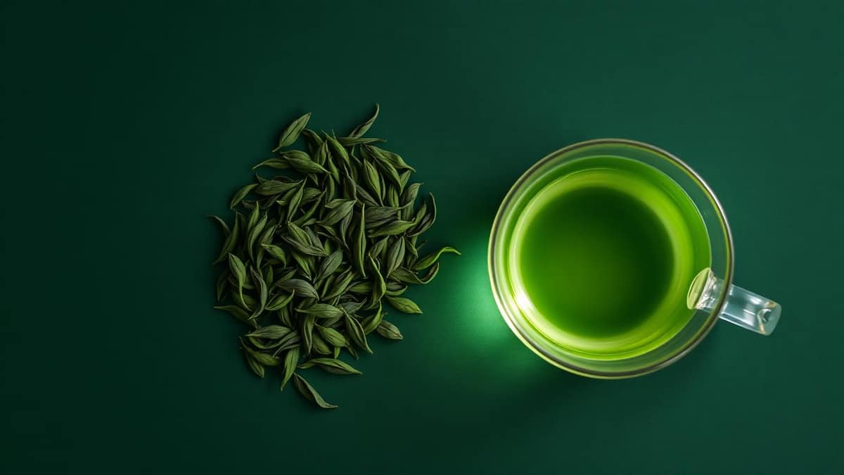 Botanical editorial illustration for L-Theanine Dose for Anxiety: A Careful Guide
