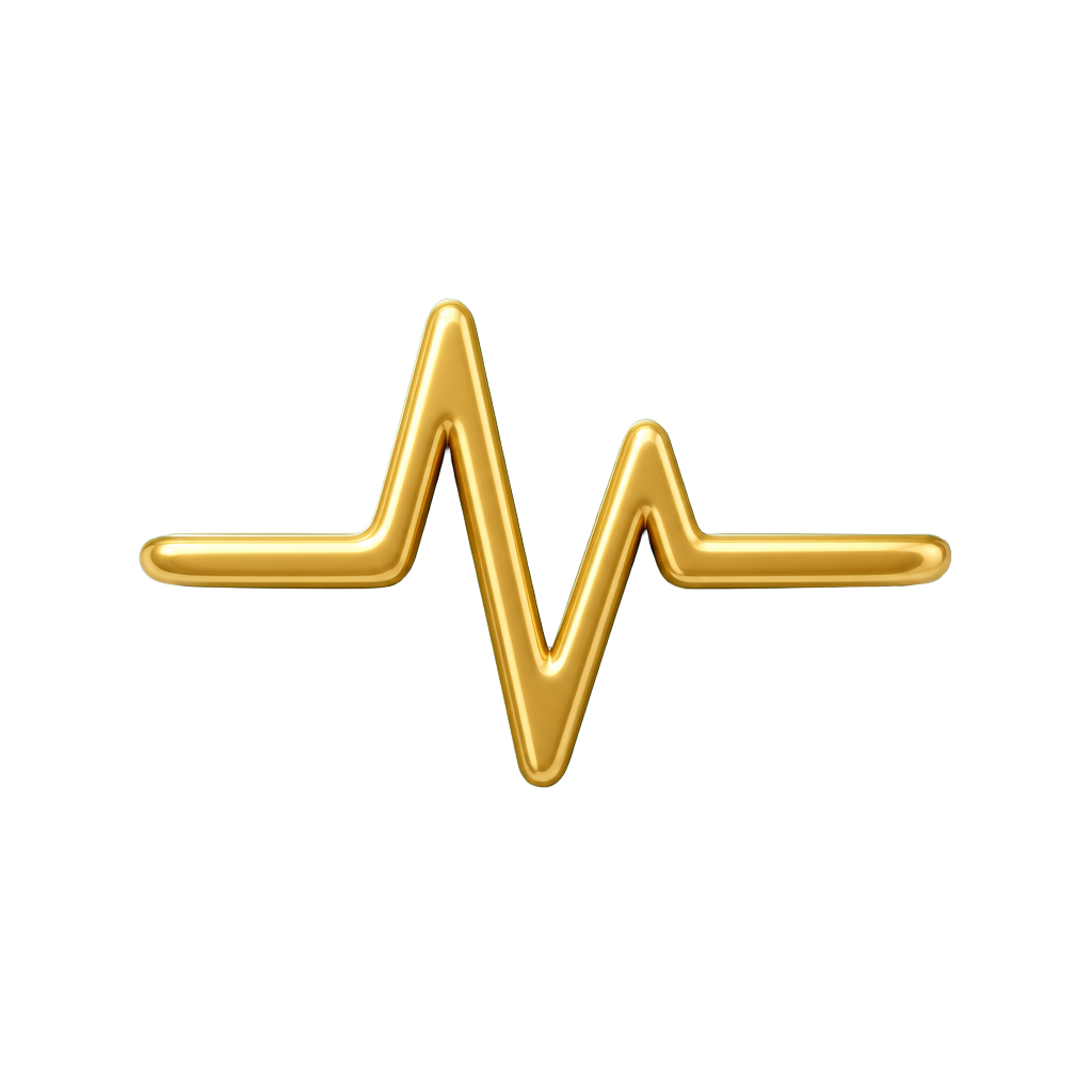 3D golden calm pulse line