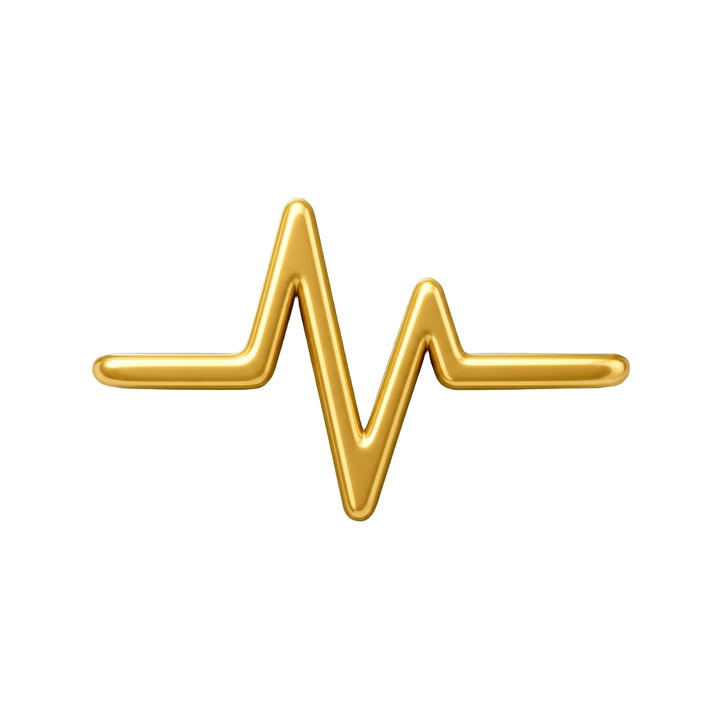 3D golden calm pulse line